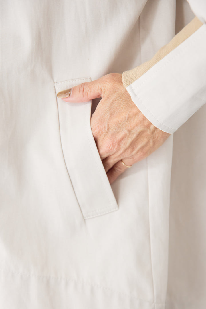 バックフレア 切替ジップアップブルゾン