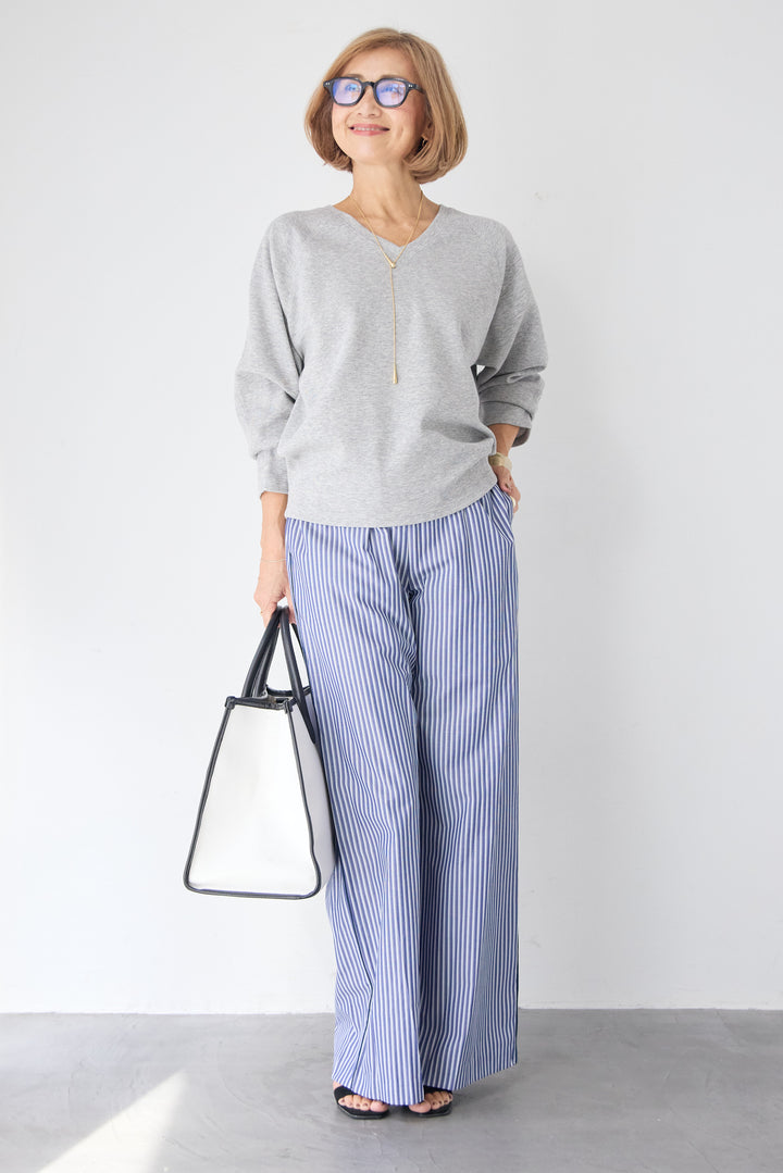 Vネック ラグラン カットソー