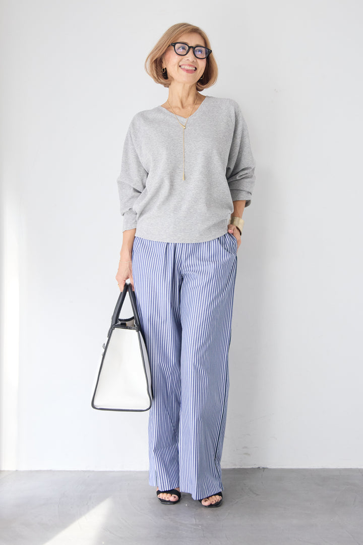 Vネック ラグラン カットソー