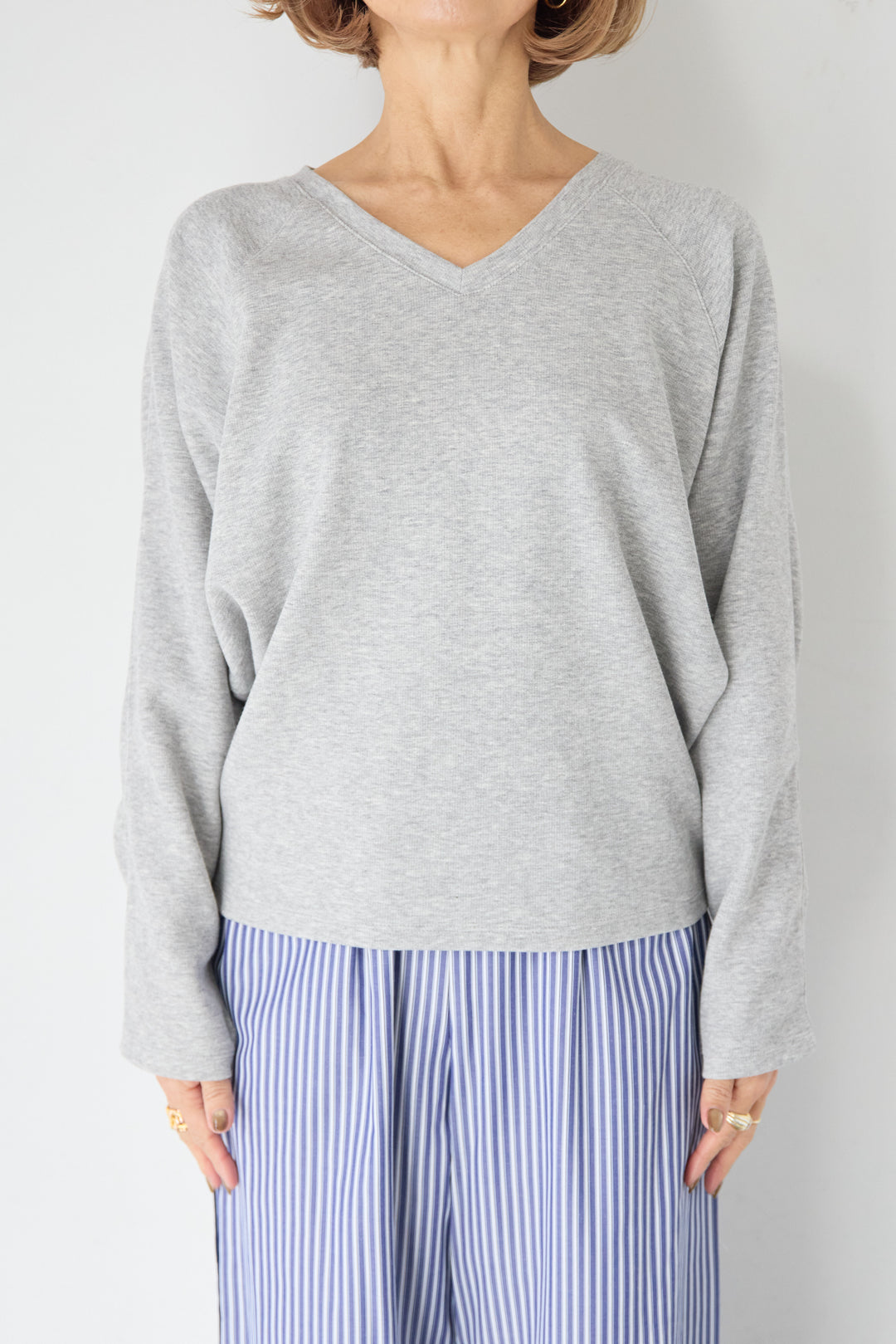 Vネック ラグラン カットソー