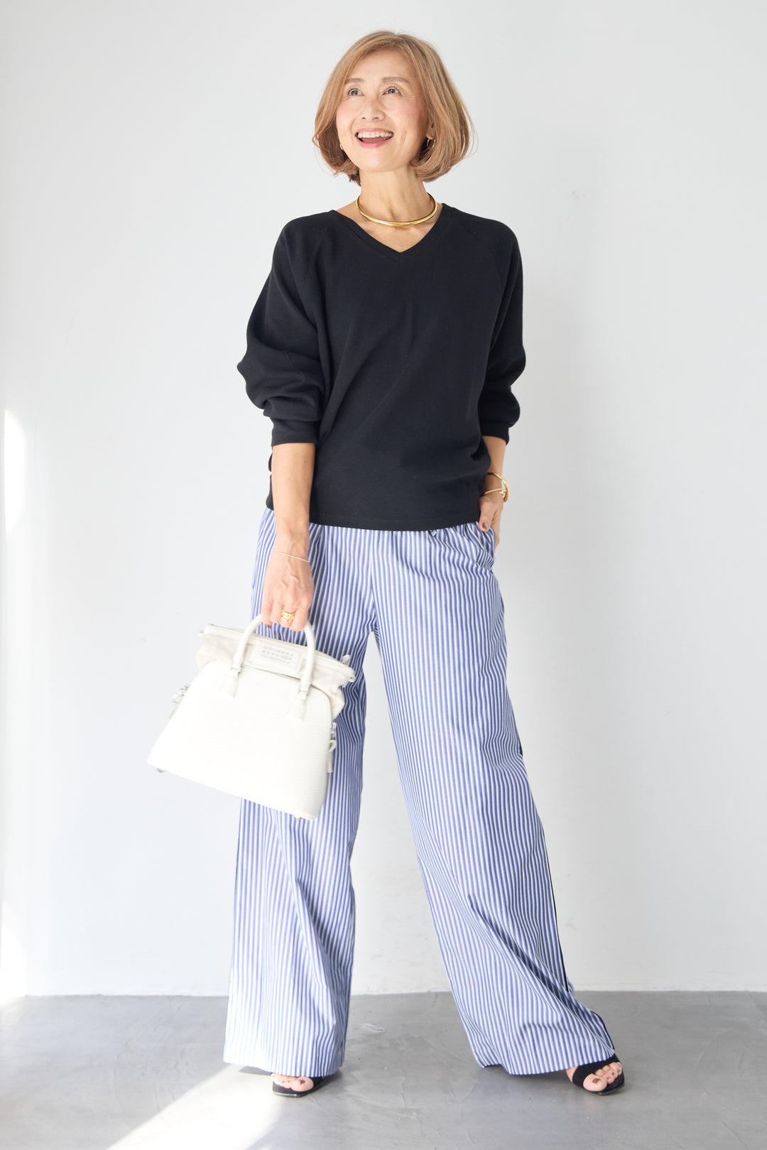 Vネック ラグラン カットソー