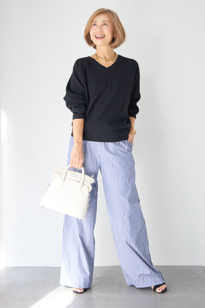 Vネック ラグラン カットソー