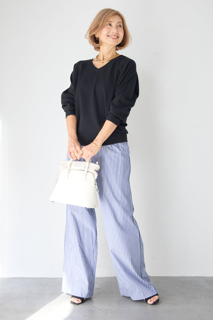 Vネック ラグラン カットソー