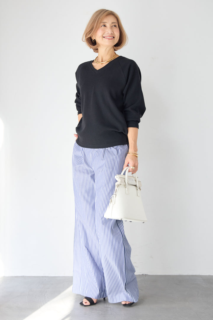 Vネック ラグラン カットソー