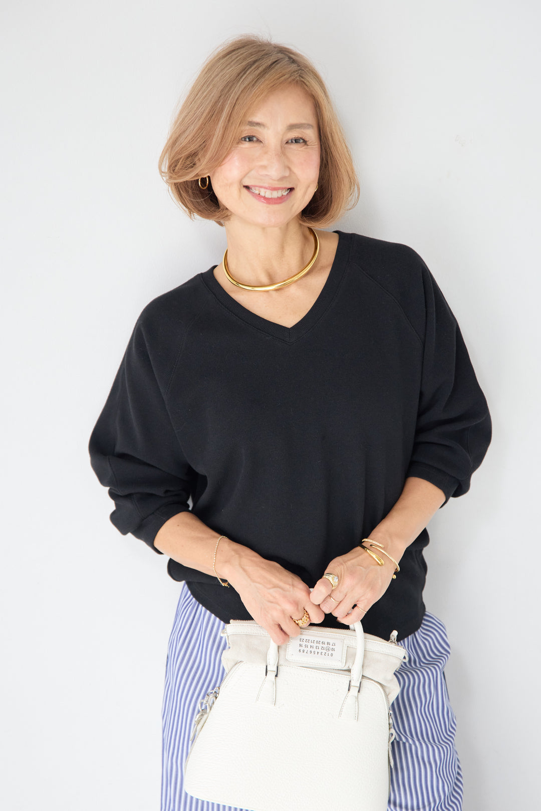 Vネック ラグラン カットソー