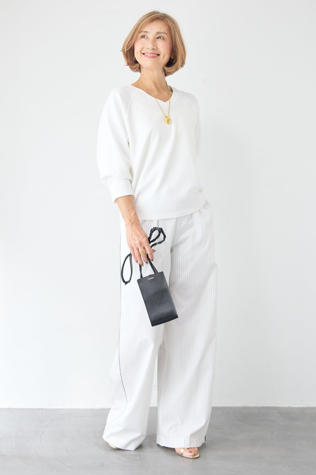 Vネック ラグラン カットソー