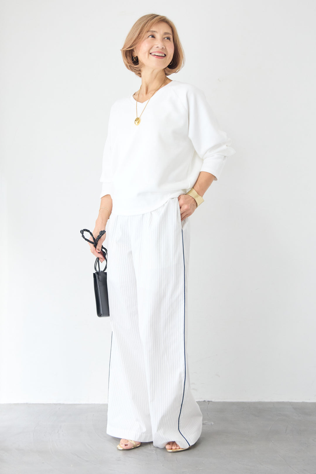 Vネック ラグラン カットソー