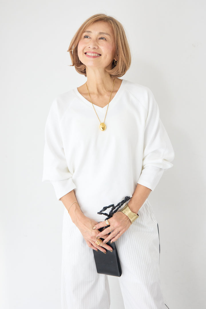 Vネック ラグラン カットソー