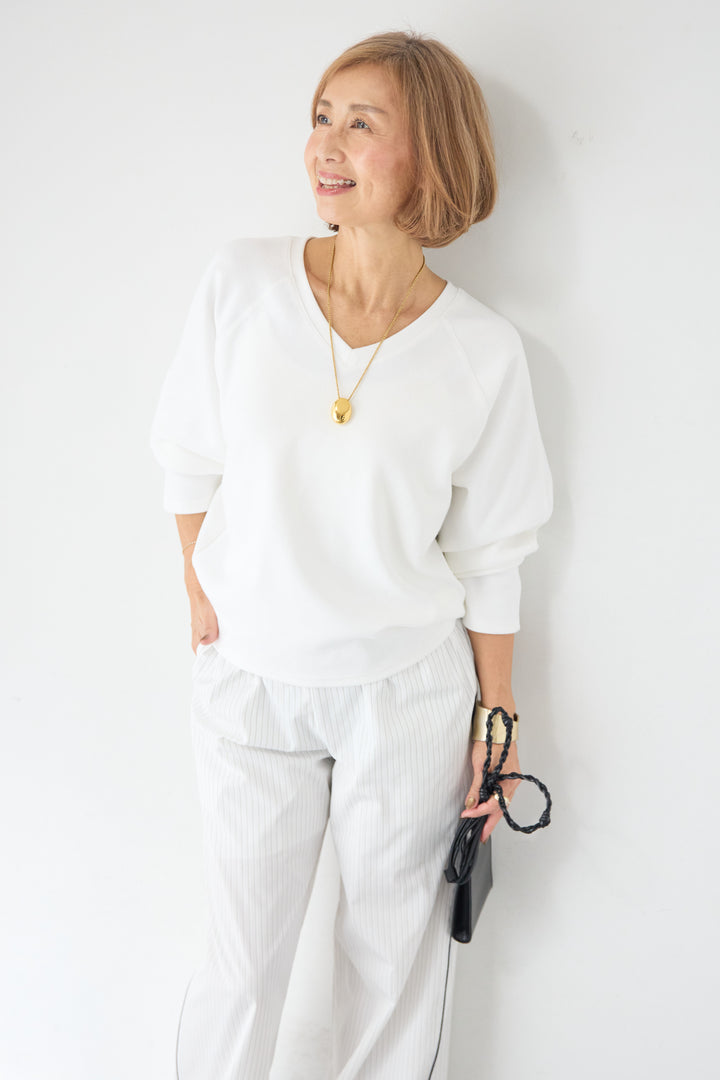 Vネック ラグラン カットソー