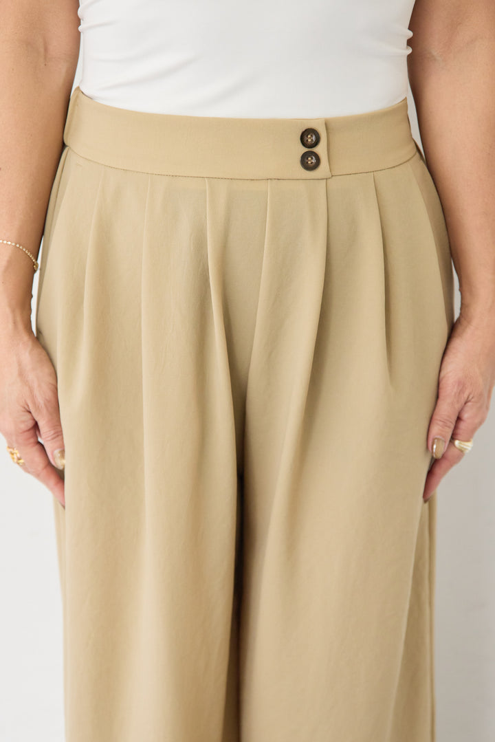 ウエストバックゴム 2ボタンワイドパンツ