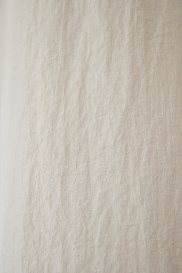 ワッシャー加工 Vネック パフスリーブ ロングワンピース