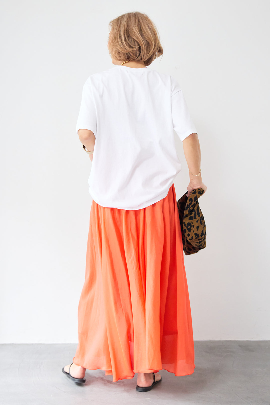 シアーコットン フレアロングスカート