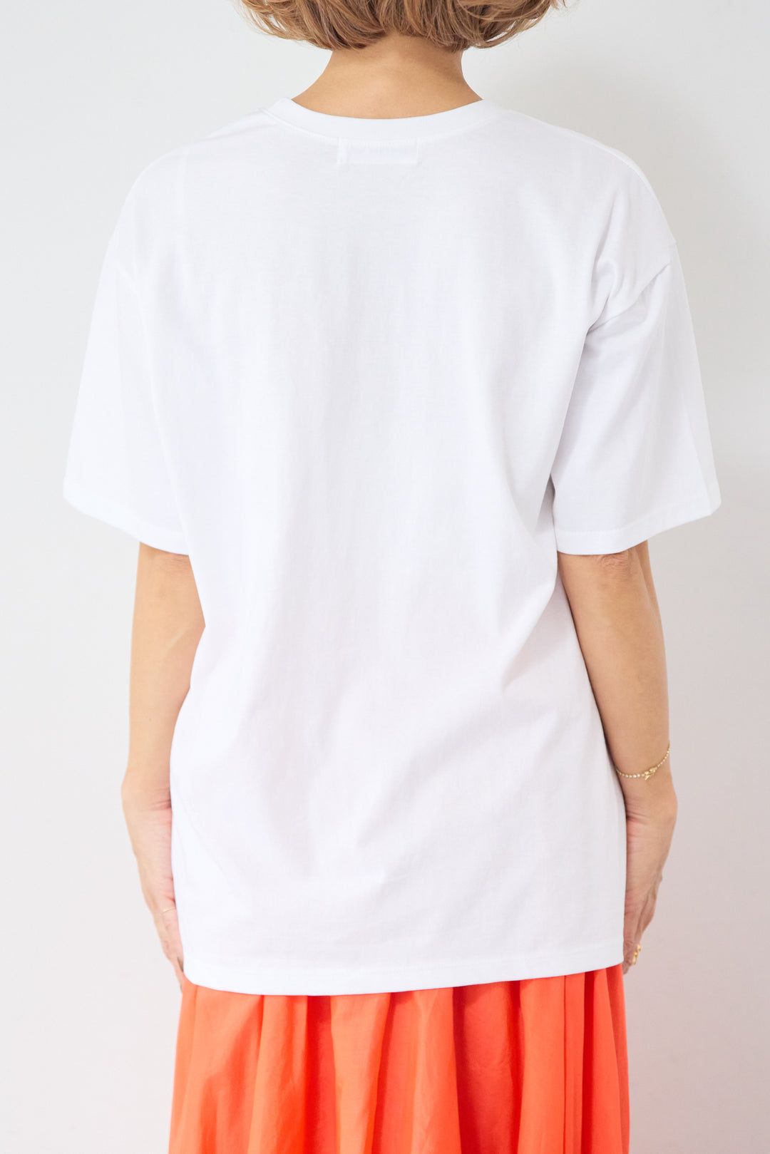 プリント クルーネック コットンTシャツ