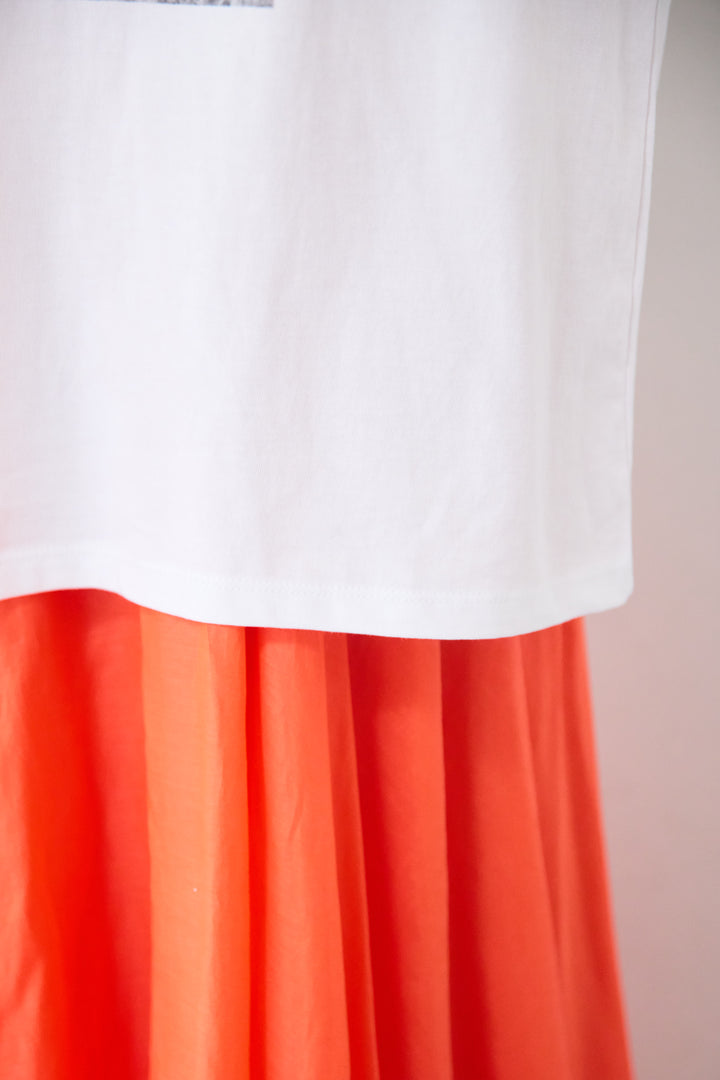 プリント クルーネック コットンTシャツ