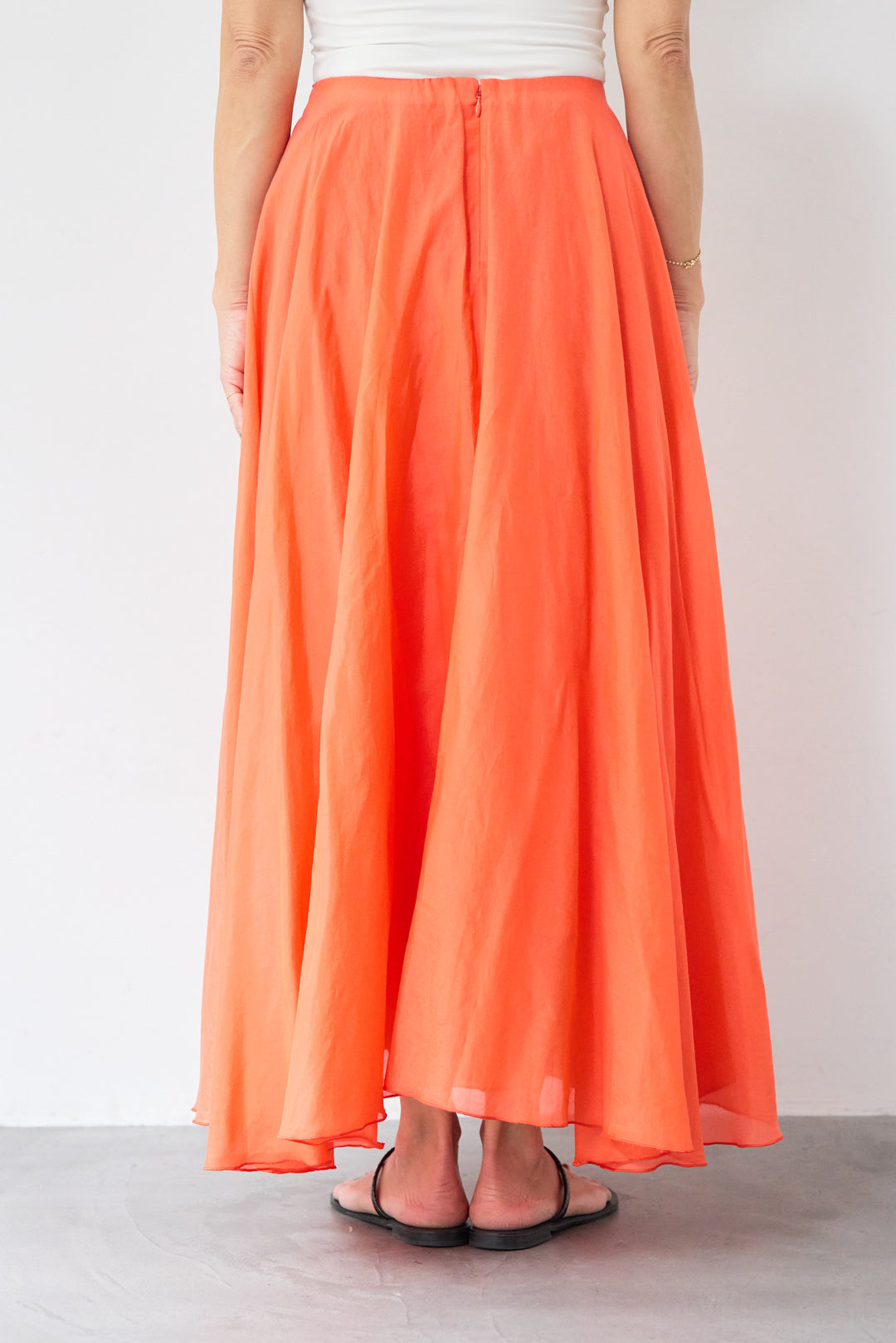 シアーコットン フレアロングスカート