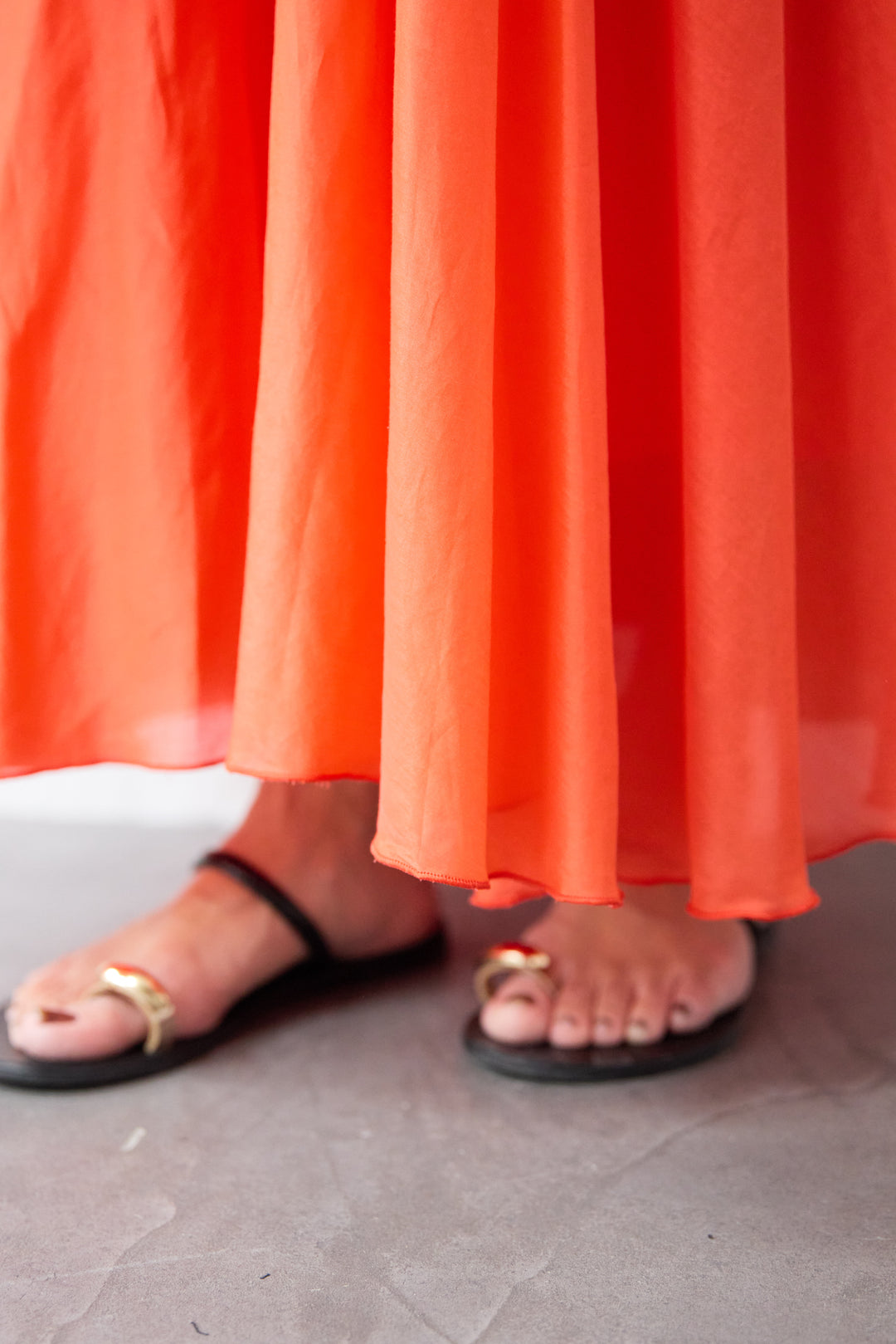 シアーコットン フレアロングスカート