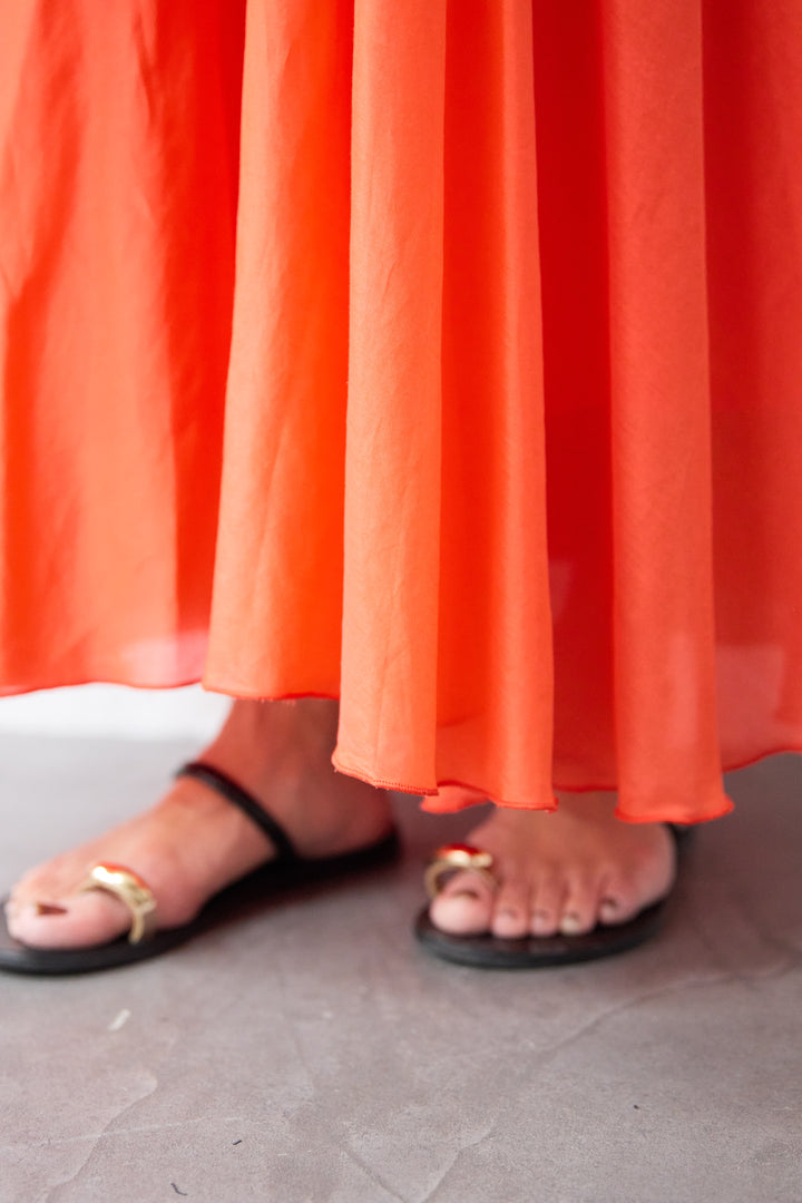 シアーコットン フレアロングスカート