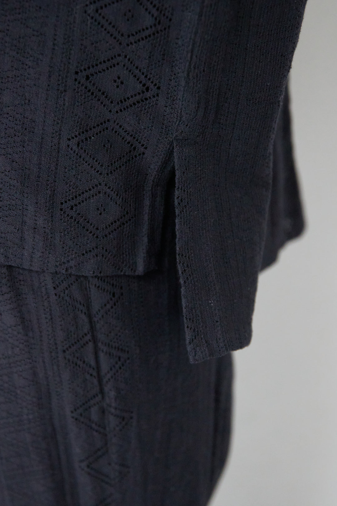 コットン幾何学レース ドビーシャツ