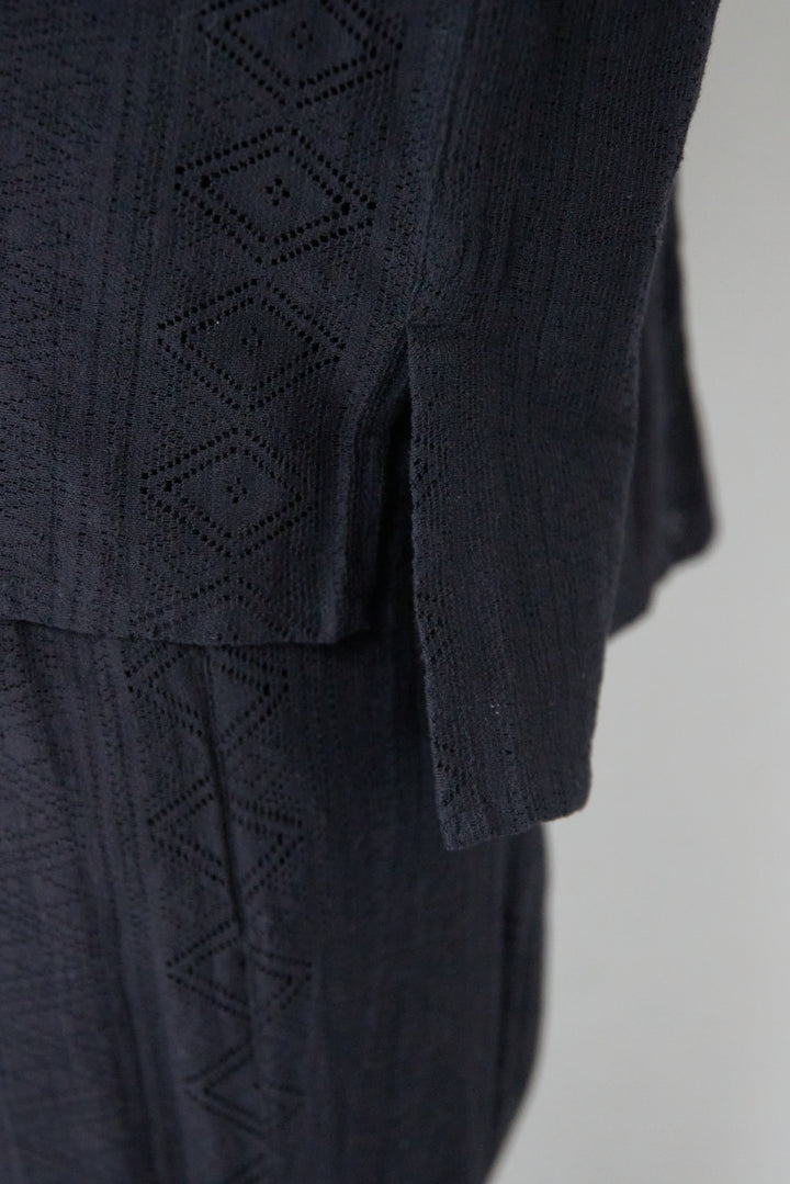 コットン幾何学レース ドビーシャツ