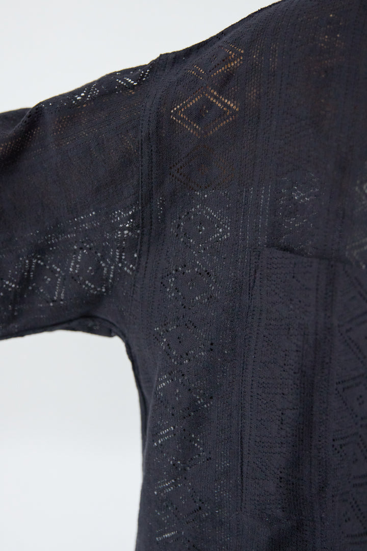 コットン幾何学レース ドビーシャツ