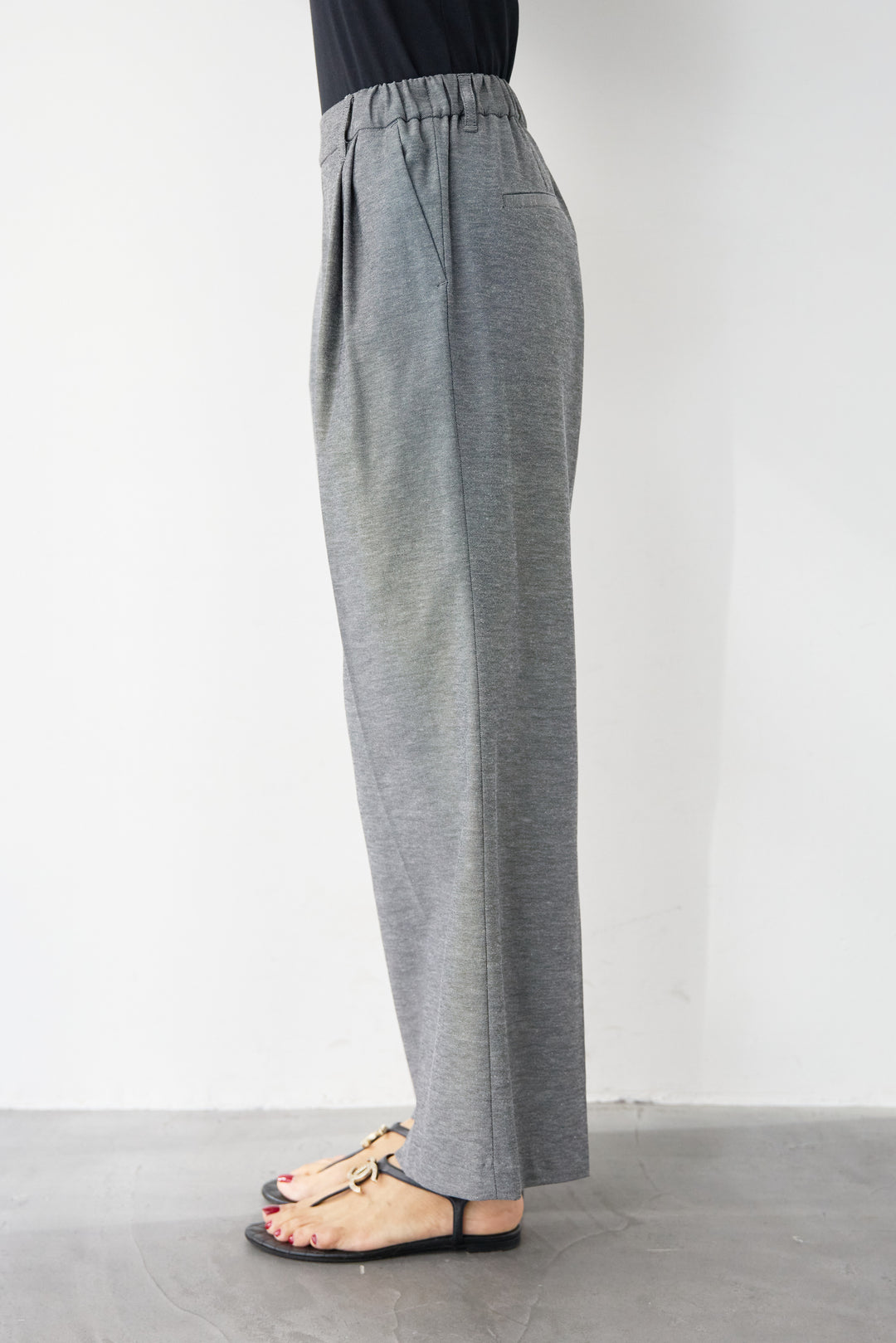 リネン混ドライタックパンツ