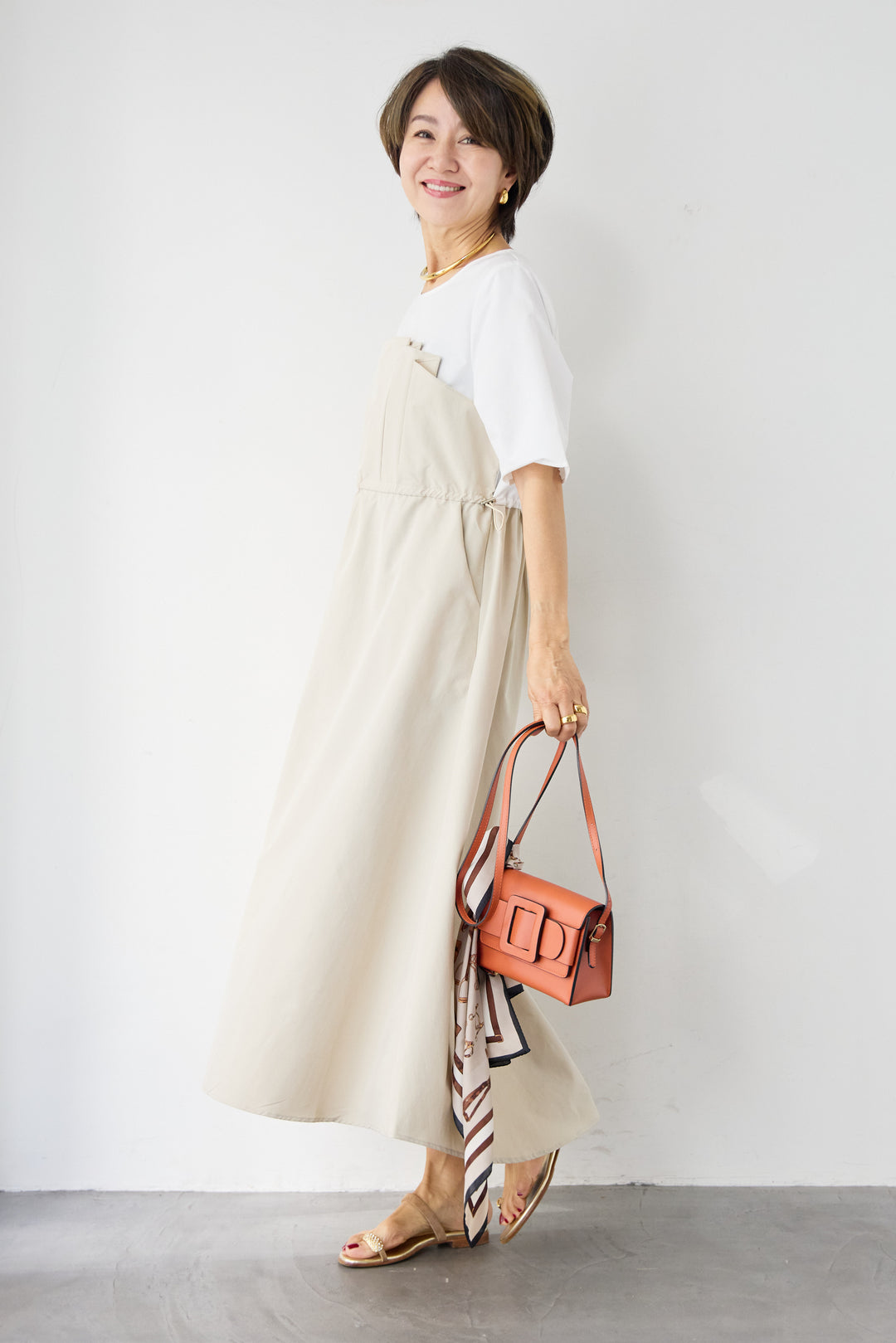 ドロストビスチェドッキングワンピース