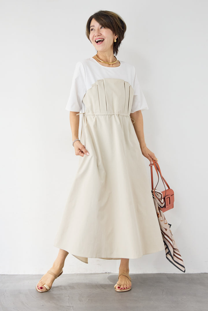 ドロストビスチェドッキングワンピース