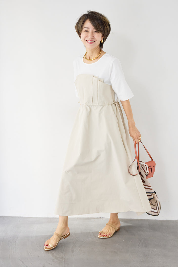 ドロストビスチェドッキングワンピース