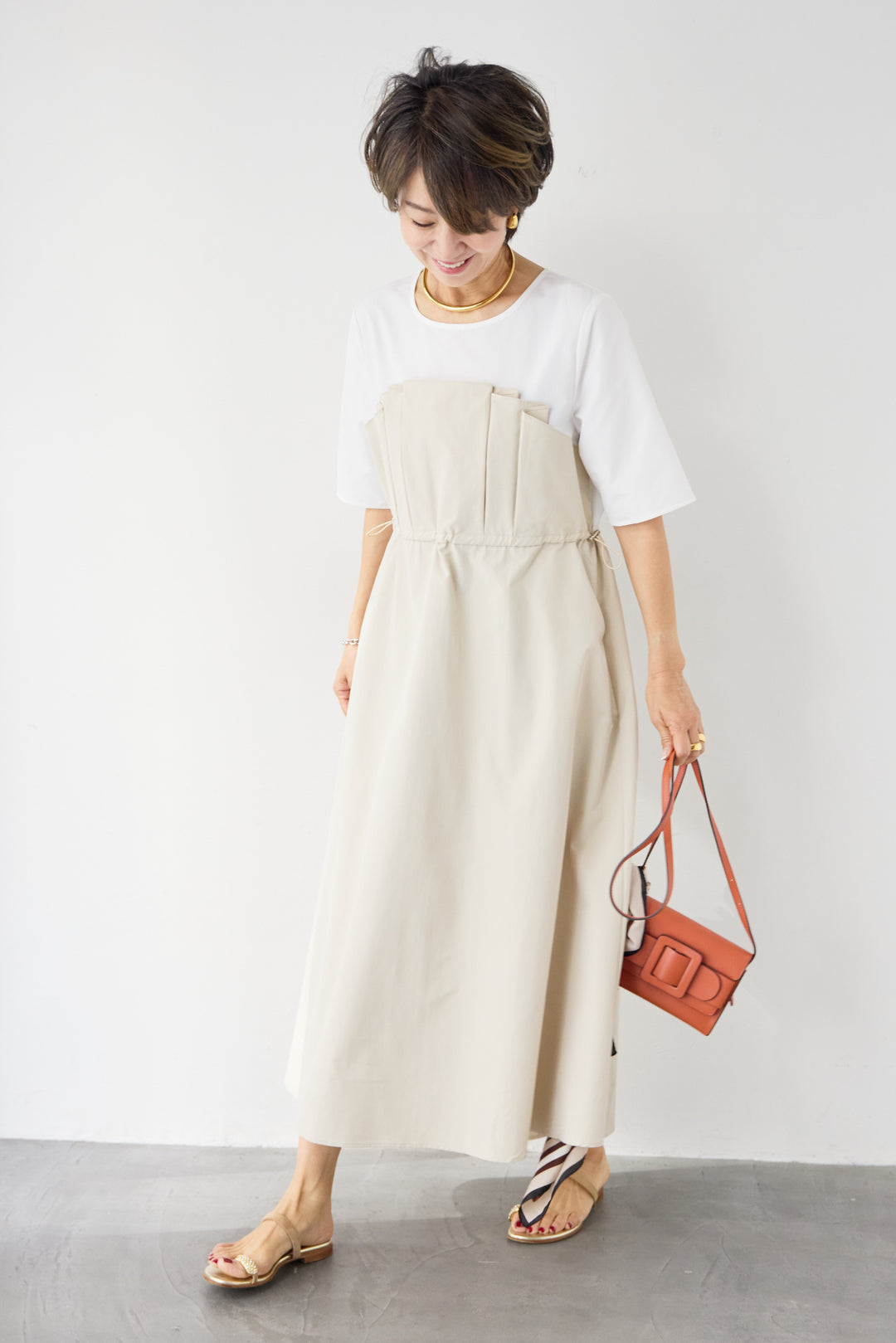 ドロストビスチェドッキングワンピース