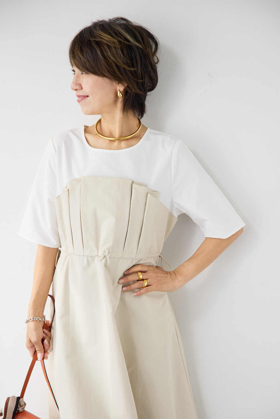 ドロストビスチェドッキングワンピース