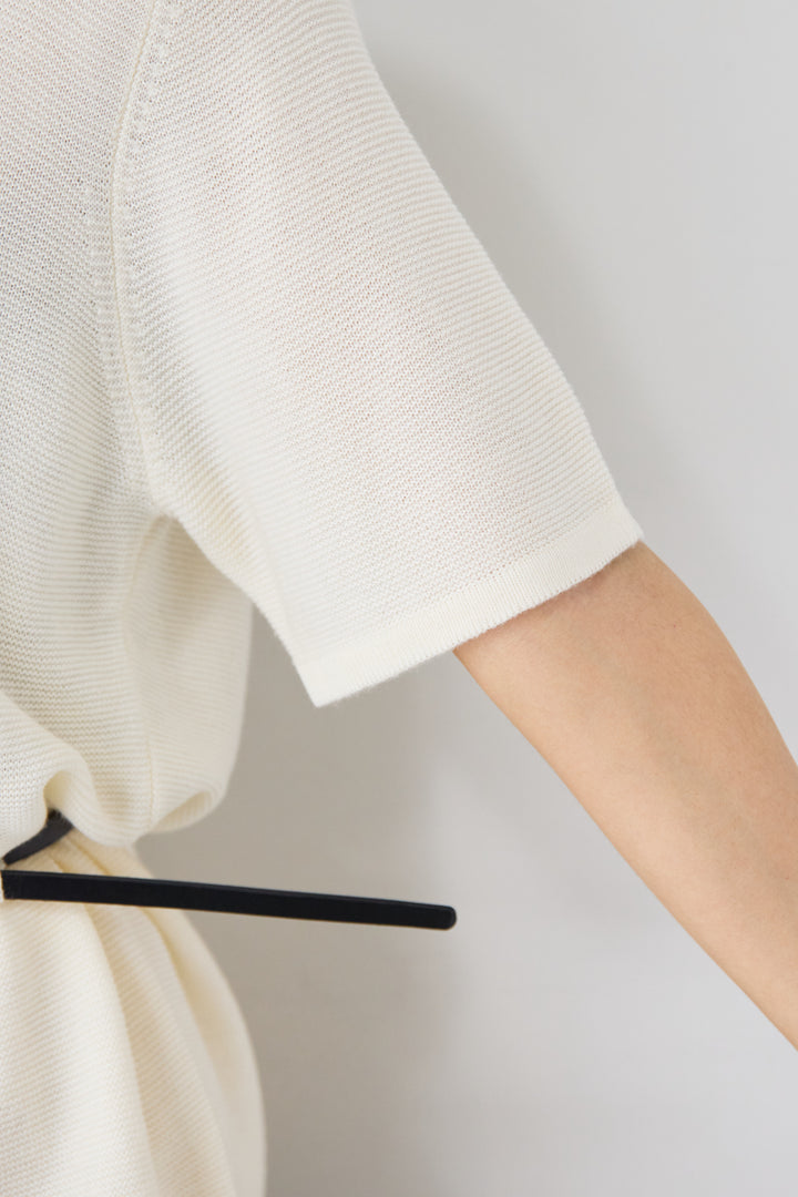 【2SET】ウエストベルトニット+ウエーブプリーツチュールスカート