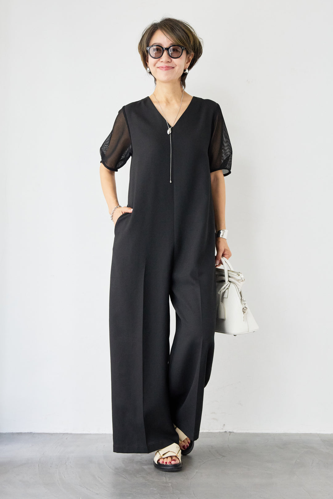 メッシュスリーブオールインワン