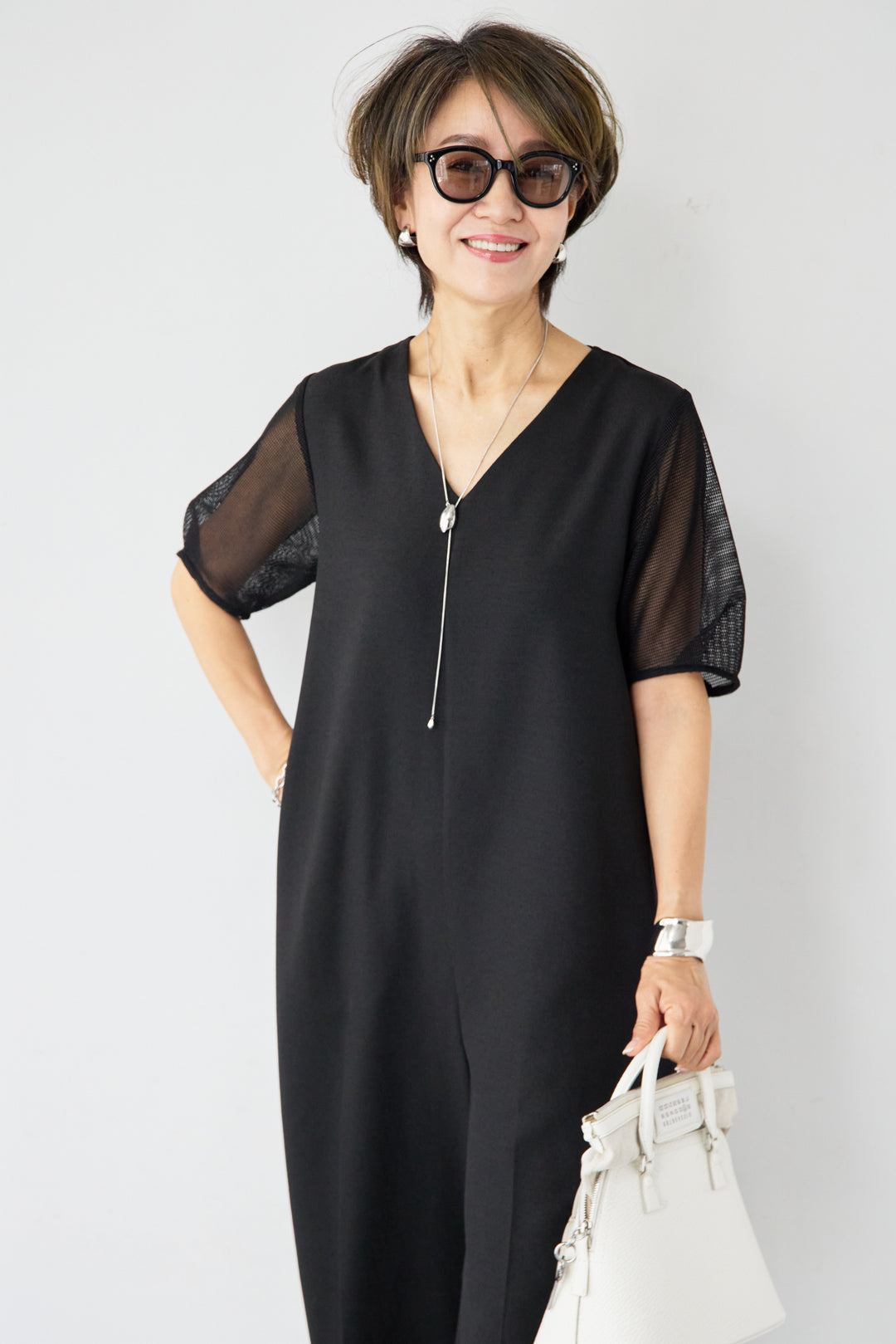 メッシュスリーブオールインワン