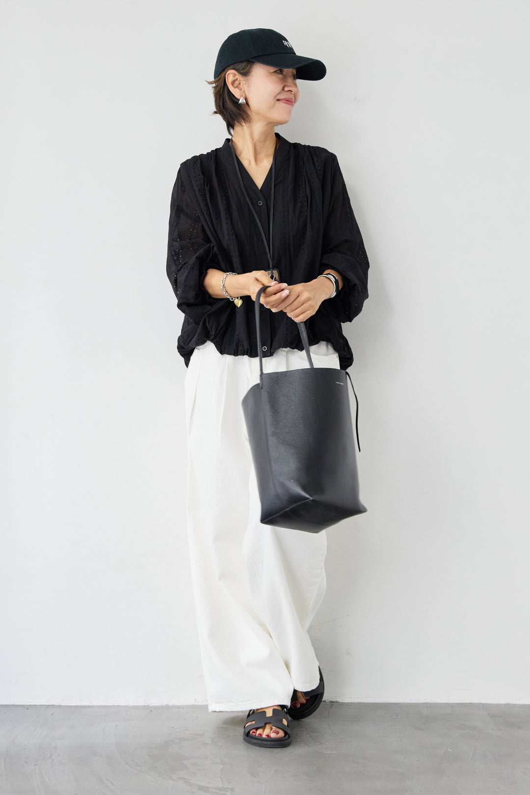 ウエストゴムワイドデニムパンツ