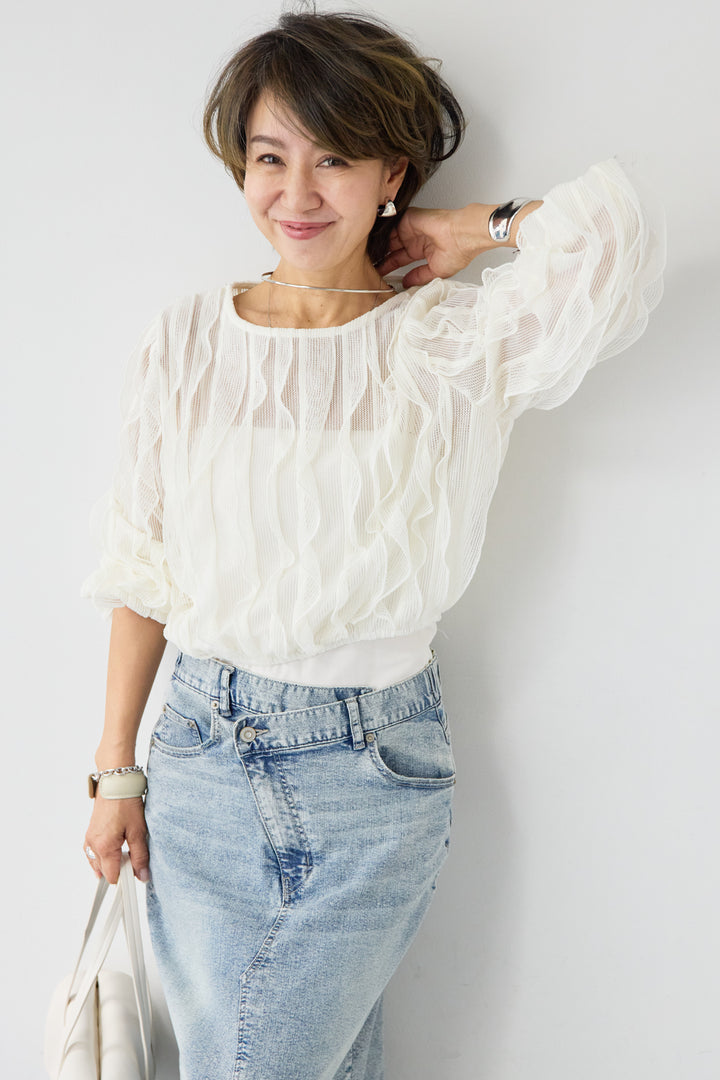 ウエービーレースブラウス
