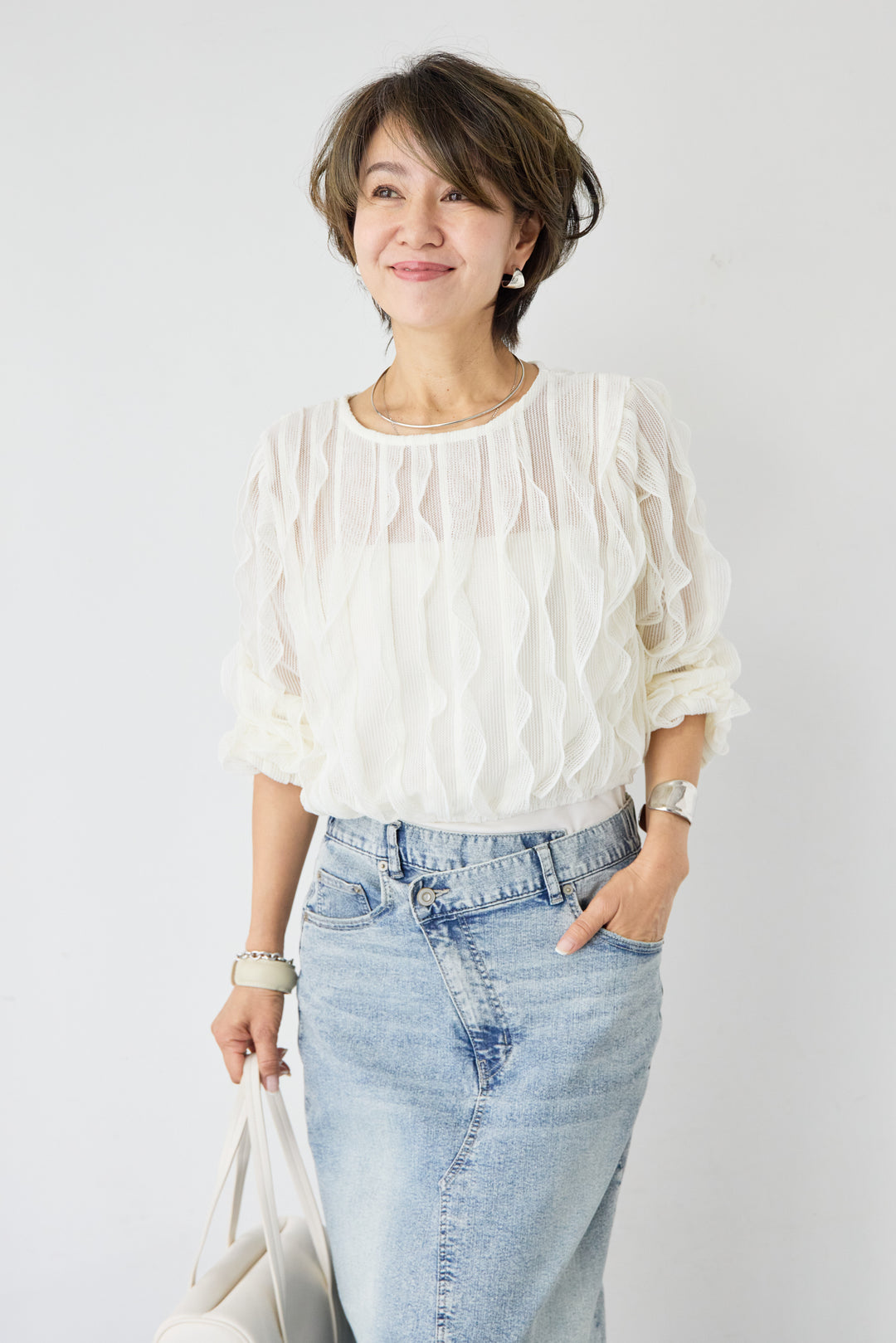 ウエービーレースブラウス