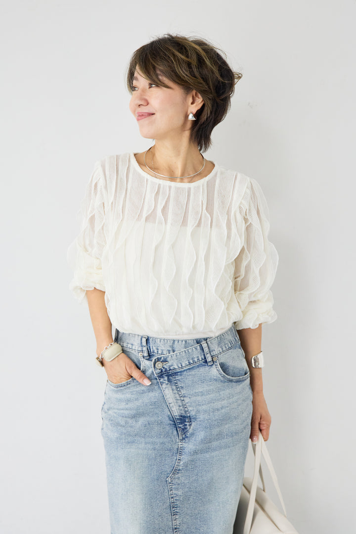 ウエービーレースブラウス