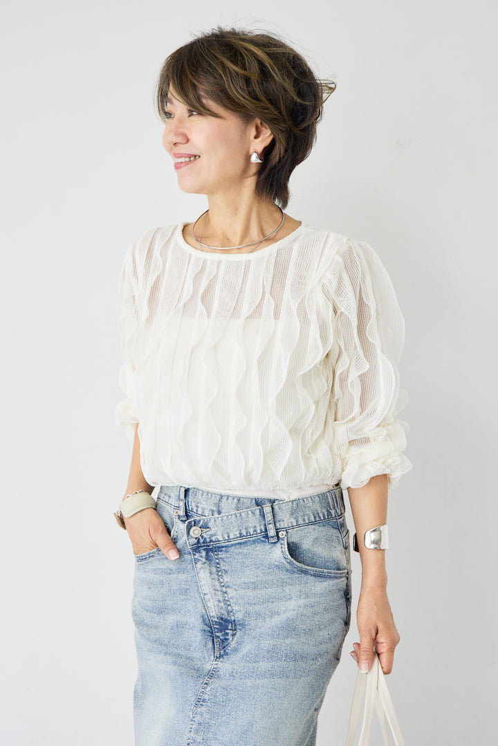 ウエービーレースブラウス