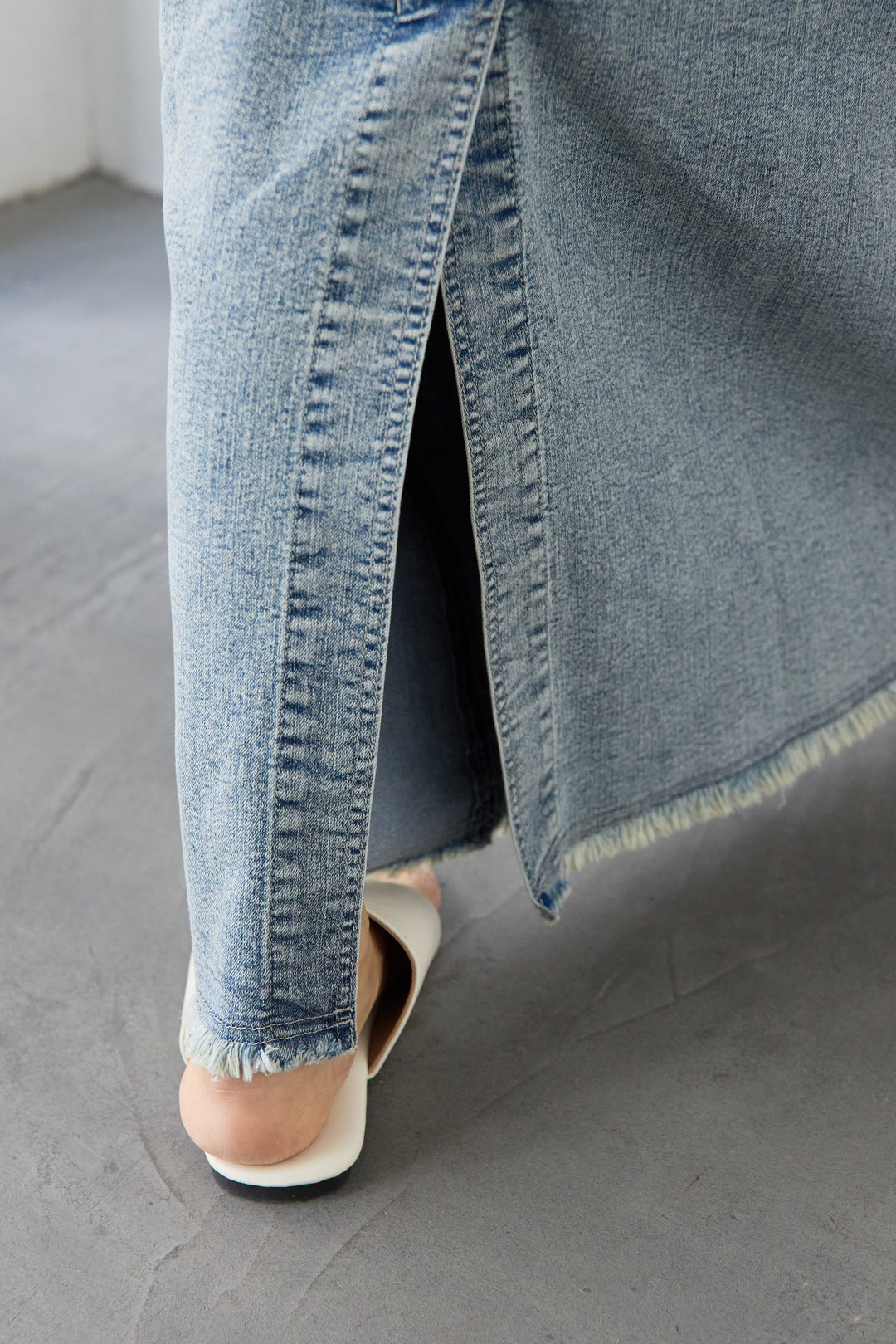 ウエストラップデザインデニムスカート