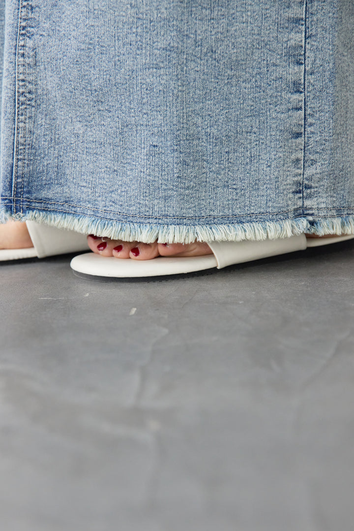 ウエストラップデザインデニムスカート