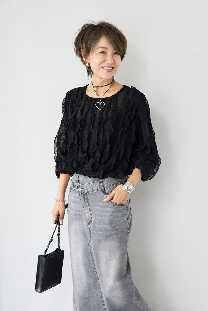 ウエービーレースブラウス
