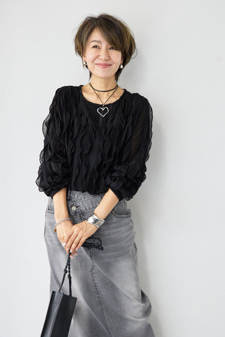 ウエービーレースブラウス