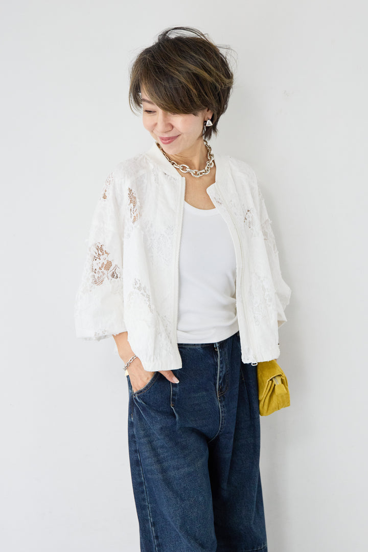 総レースブルゾン