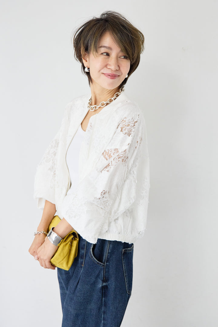 総レースブルゾン