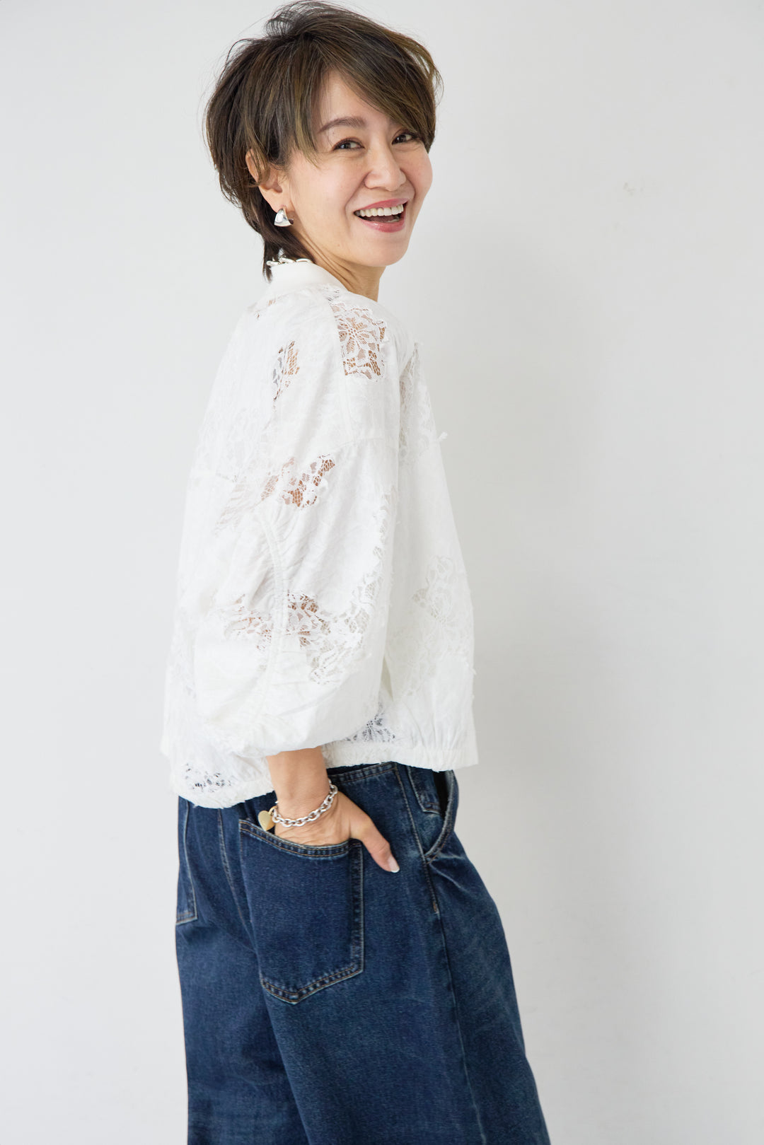 総レースブルゾン