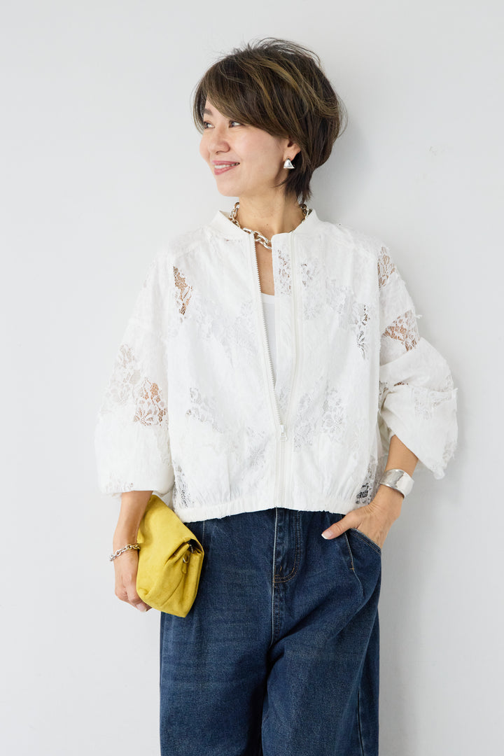 総レースブルゾン