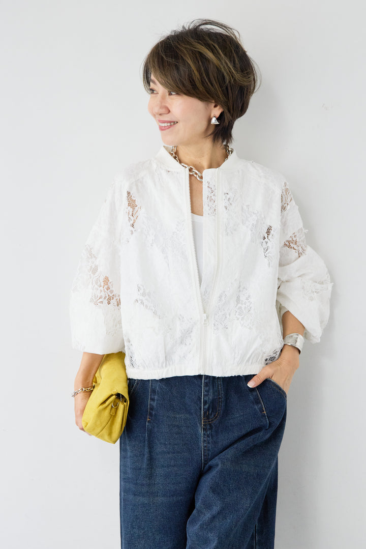 総レースブルゾン