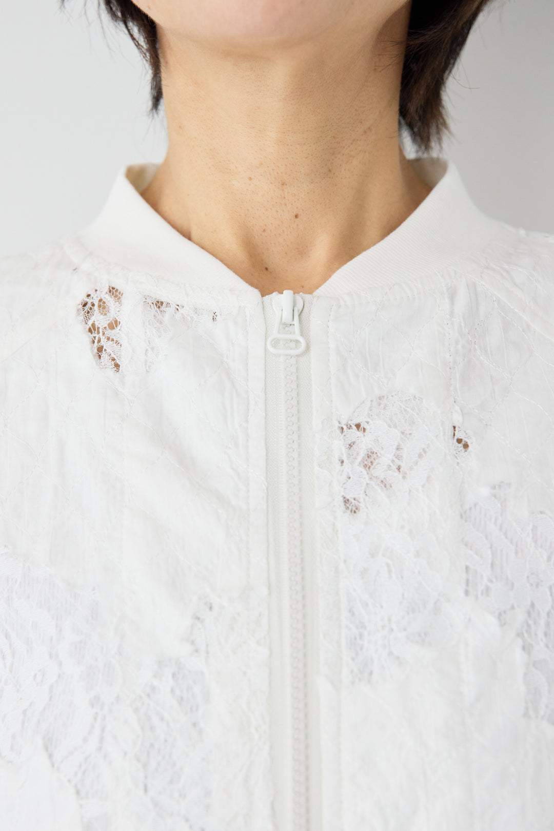 [SET]総レースブルゾン+カーブデニムパンツ(2set)