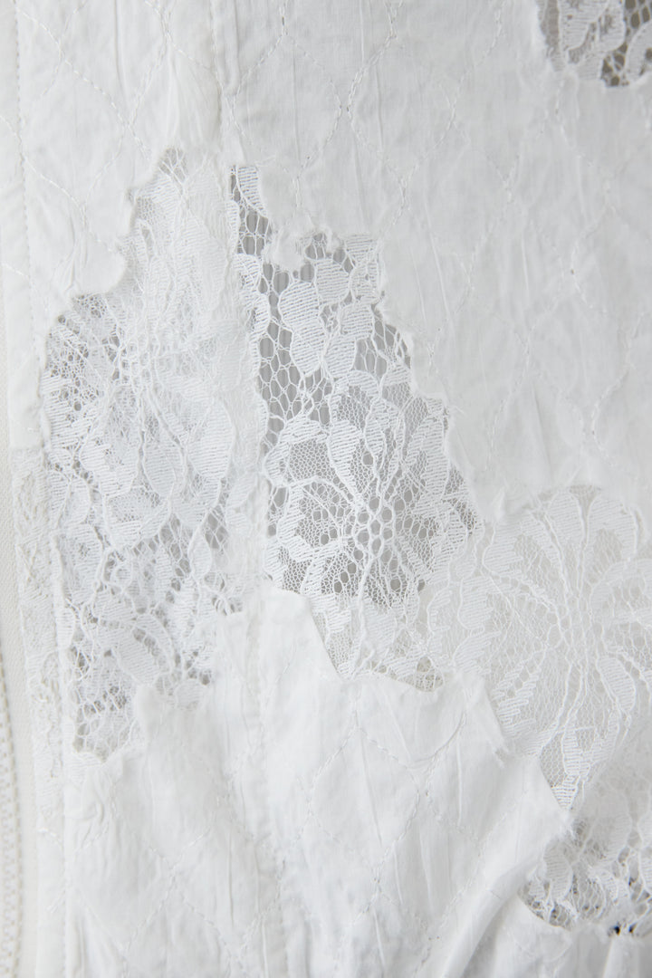 [SET]総レースブルゾン+カーブデニムパンツ(2set)