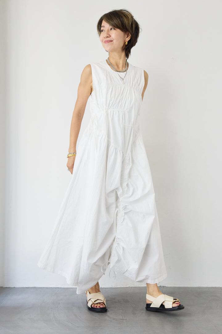 アシンメトリーギャザーワンピース